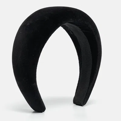 Pre-owned Prada Black Velvet Wide Headband