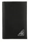 Prada Black Vertical Wallet In Saffiano