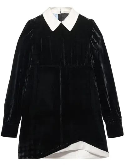 Prada Black Viscose Cupro Dress