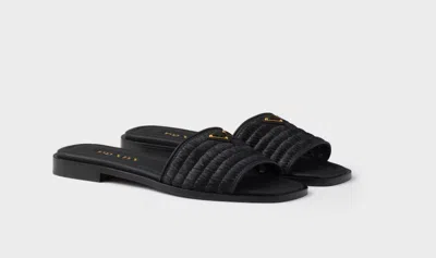 PRADA PRADA BLACK VISCOSE FLAT SHOES