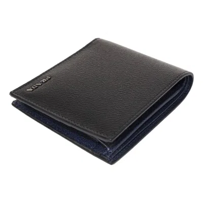 Pre-owned Prada Black Vitello Micro Grain Leather Bifold Wallet