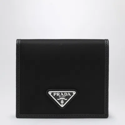 Prada Black Wallet In Nylon E Saffiano