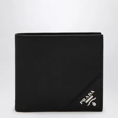 Prada Black Wallet In Saffiano Leather Men