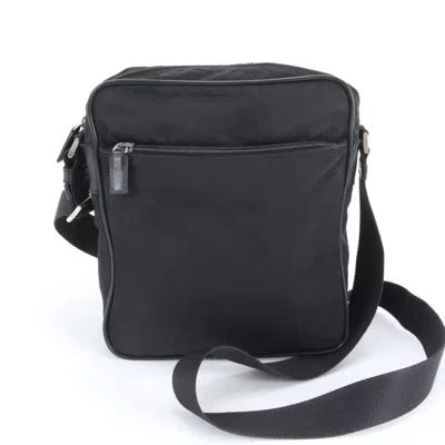 Pre-owned Prada Black White Nylon Shoulder Bag Tote Bag () In Multi