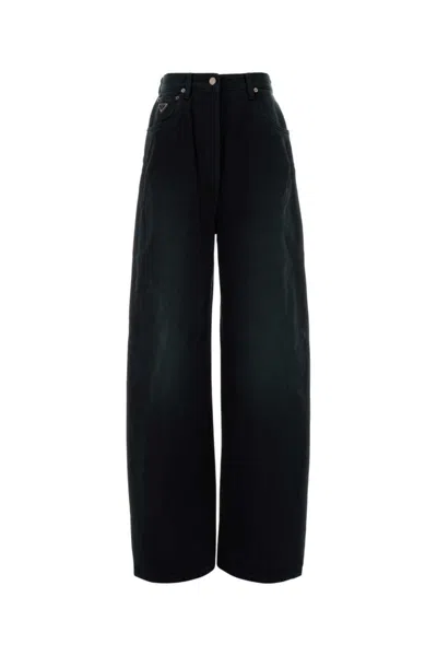 PRADA BLACK WIDE-LEG JEANS