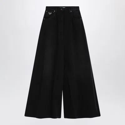 PRADA PRADA  BLACK WIDE-LEG JEANS