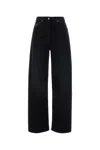 Prada Women Black Denim Wide-leg Jeans In Black