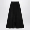 Prada Triangle Logo Wide-leg Jeans In Black