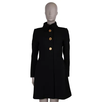 Pre-owned Prada Black Wool 2012 Classic Coat Jacket 42 M
