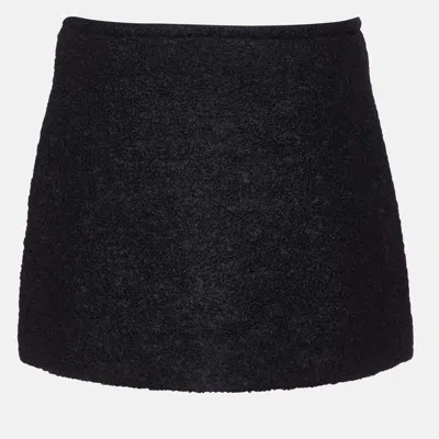 Pre-owned Prada Black Wool & Mohair Mini Skirt M