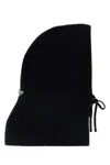 Prada Wool Blend Ribbed Balaclava Accessory In Black