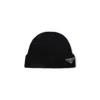 Prada Black Wool Blend Beanie Hat
