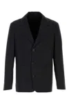 Prada Giacca In Misto Lana Nera  Uomo