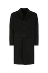 Prada Cappotto In Misto Lana Nera Uomo