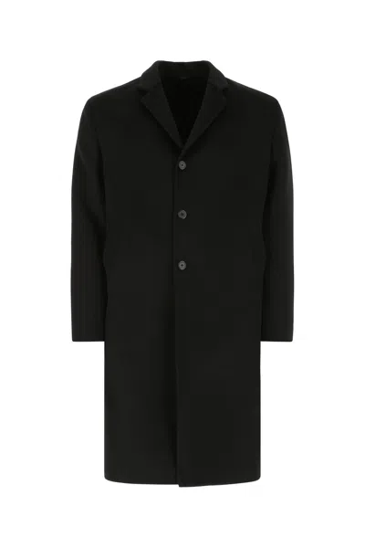 PRADA BLACK WOOL BLEND COAT