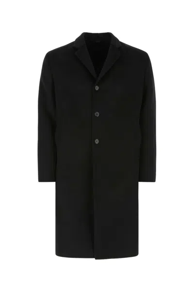 PRADA PRADA BLACK WOOL BLEND COAT