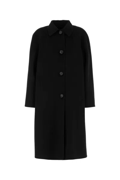 Prada Black Wool Blend Coat