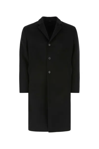 PRADA BLACK WOOL BLEND COAT