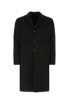 Prada Cappotto In Misto Lana Nera Uomo In F0002