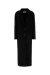 Prada Cappotto In Misto Lana Nera Donna In Nero