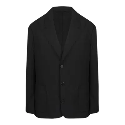 PRADA PRADA BLACK WOOL BLEND JACKET