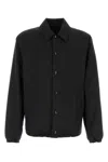 Prada Camicia In Lino Nero Uomo In Nero