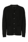 Prada Oversize V-neck Cardigan With Cable Knit Pattern
