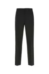 Prada Cotton-blend Slim-fit Trousers In Black