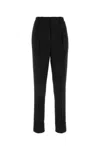 Prada Flared Wool Blend Pants In Nero