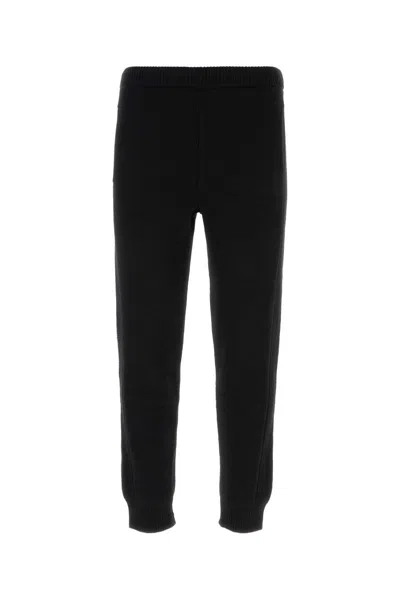 Prada Black Wool Blend Pant In Nero