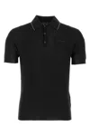 Prada Black Wool Blend Polo Shirt