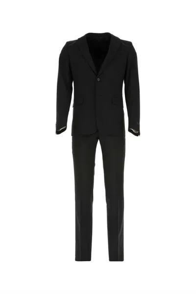 PRADA PRADA BLACK WOOL BLEND SUIT