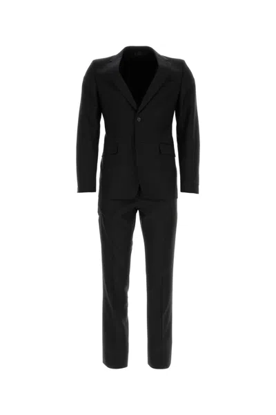 Prada Black Wool Blend Suit