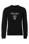 Prada Cashmere And Wool Logo Crew-neck Sweater