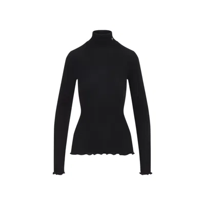 Prada Black Wool Blend Sweater In Animal Print