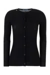 Prada Black Wool Cardigan In Black
