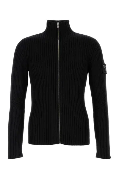 PRADA BLACK WOOL CARDIGAN