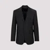 Prada Single-breasted Blazer In Mohair And Wool In Black