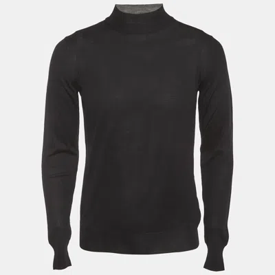 Pre-owned Prada Black Wool Knit Turtle Neck Sweatshirt M