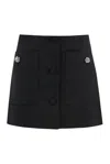 Prada Black Wool Mini Skirt