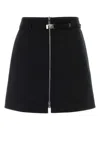 Prada Black Wool Mini Skirt In Black