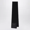 Prada Black Wool Scarf With Re-nylon Pocket Men In Black