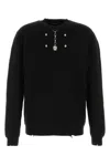 Prada Knit Sweater With Long Sleeves And Embellishment In Black