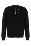 Prada Knit Sweater With Long Sleeves And Embellishment In Black