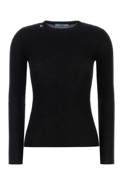 PRADA BLACK WOOL SWEATER