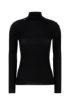 Prada Wool Sweater Long Sleeves High Neck In Black