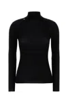 Prada Wool Sweater Long Sleeves High Neck In Black