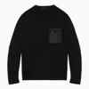 PRADA PRADA BLACK WOOL jumper WITH LOGO POCKET MEN