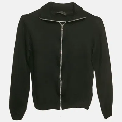 Pre-owned Prada Black Wool Zip-up Jacket M