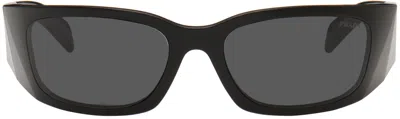 Prada Black Wraparound Sunglasses In 1ab5s0